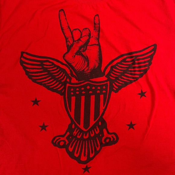 OP T-Shirt Mens Size XL Red USA Patriotic Print Short Sleeve 100% Cotton - Picture 4 of 10